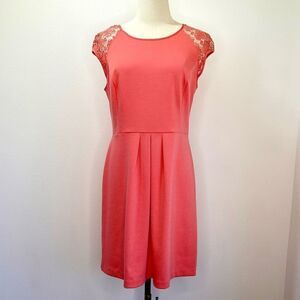 LC Lauren Conrad Lace-Back Dress - Coral Peach - Size 10 - Like New